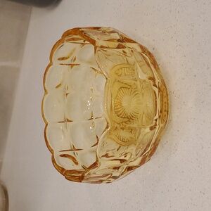 Indiana Glass Tiara Yellow Mist Constellation Candy Nut Bowl Vintage